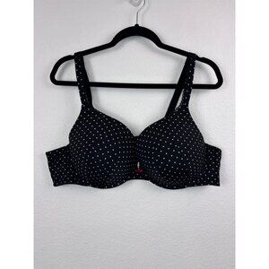 Torrid women's plus size 46C black polka dot push up plunge underwire bra